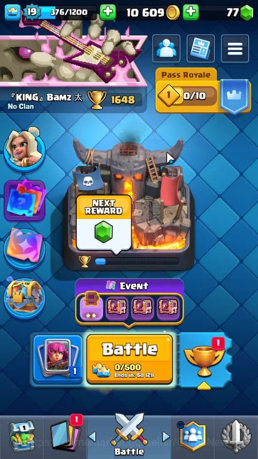 Clash Royale Accounts Lv 19|Trophy 1648|KTL 8|LimitedSkin|Total Card 40| image 1