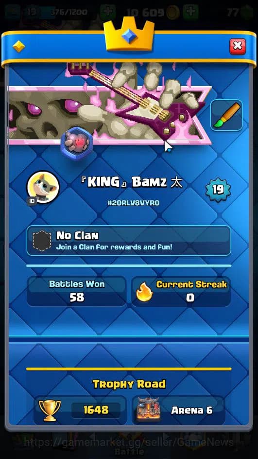 Clash Royale Accounts Lv 19|Trophy 1648|KTL 8|LimitedSkin|Total Card 40| image 2