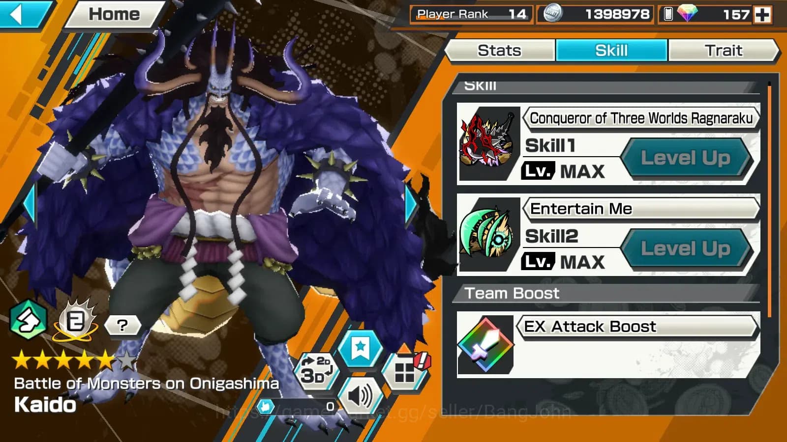 One Piece Bounty Rush Accounts GLOBAL|EX 4|1Max|Bomo Kaido,BTKOTP Monkey D.Luffy, image 7