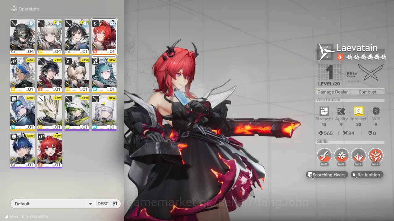 Arknights: Endfield Accounts Starter Fresh | ASIA | Laevatain Star 6 Limited | image 1