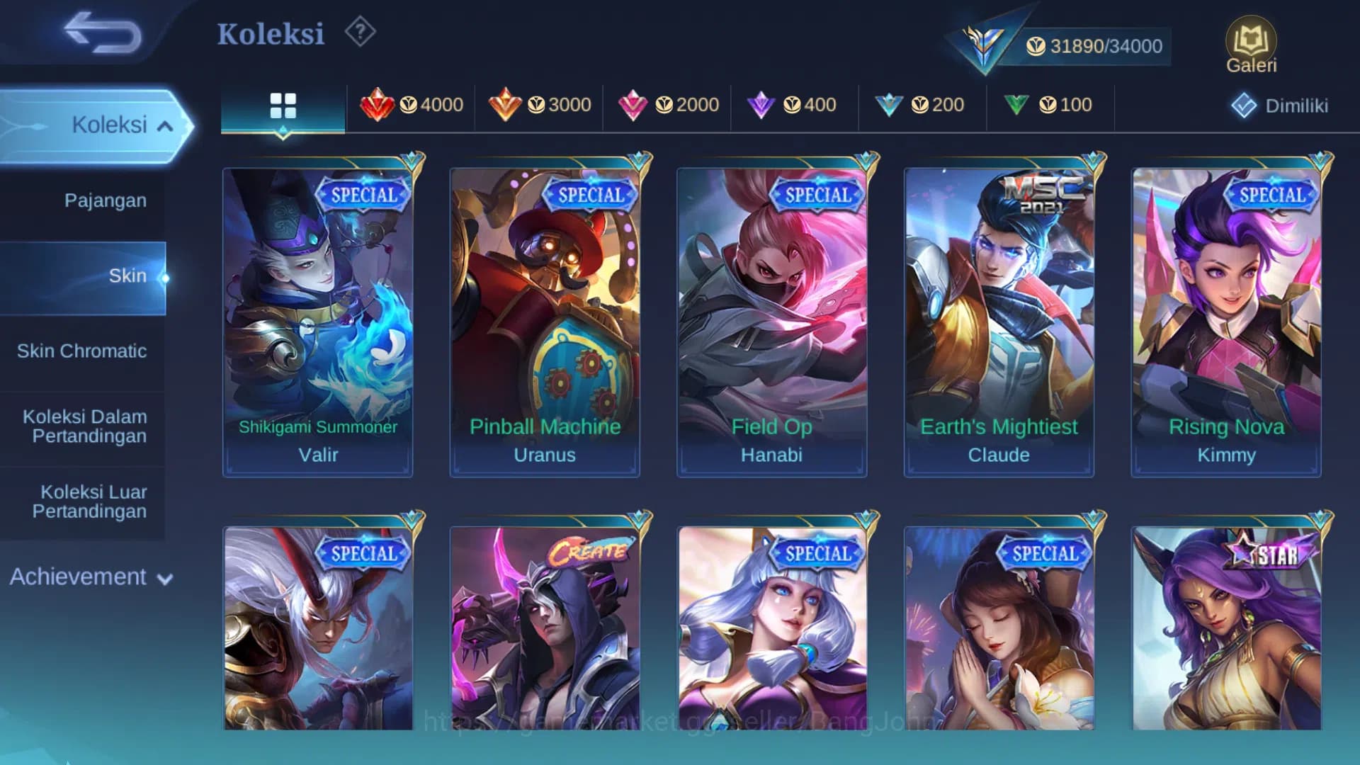 Mobile Legends: Bang Bang Accounts Hero 86 | Skin 156 | M7 Granger | Lunar Change | V image 11