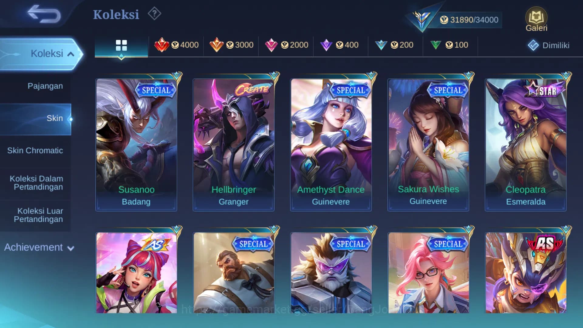 Mobile Legends: Bang Bang Accounts Hero 86 | Skin 156 | M7 Granger | Lunar Change | V image 12