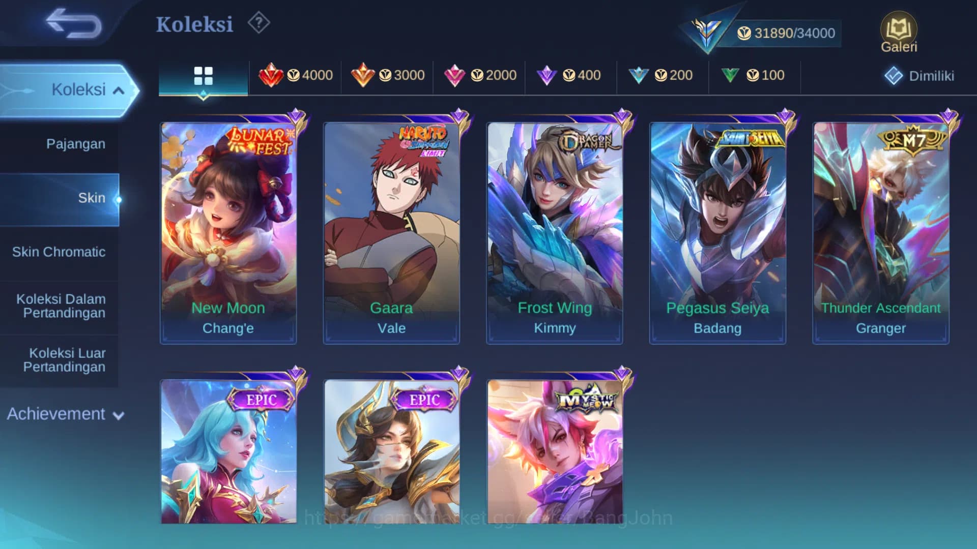 Mobile Legends: Bang Bang Accounts Hero 86 | Skin 156 | M7 Granger | Lunar Change | V image 6