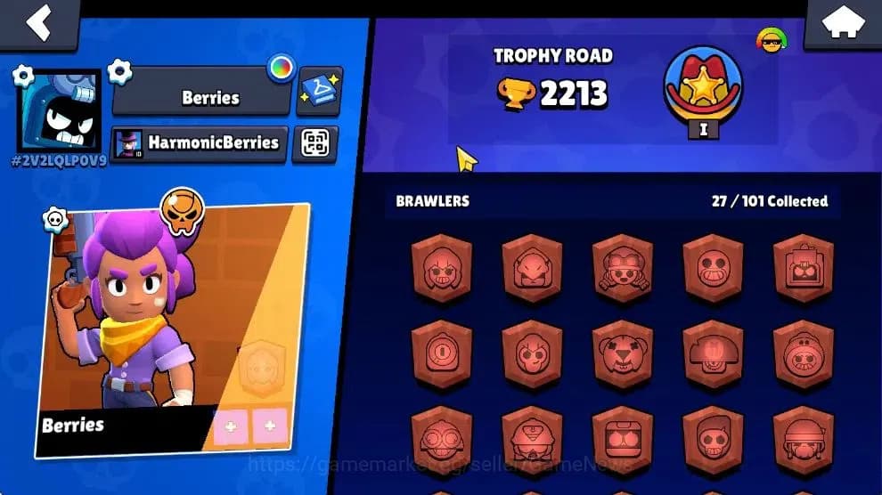 Brawl Stars Accounts 2213 Trophy|23K Bling 135 Gem|37 Brawlers 2 Max Lv image 2