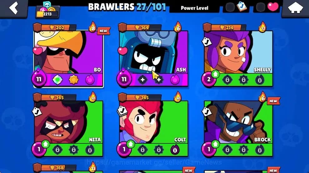 Brawl Stars Accounts 2213 Trophy|23K Bling 135 Gem|37 Brawlers 2 Max Lv image 5