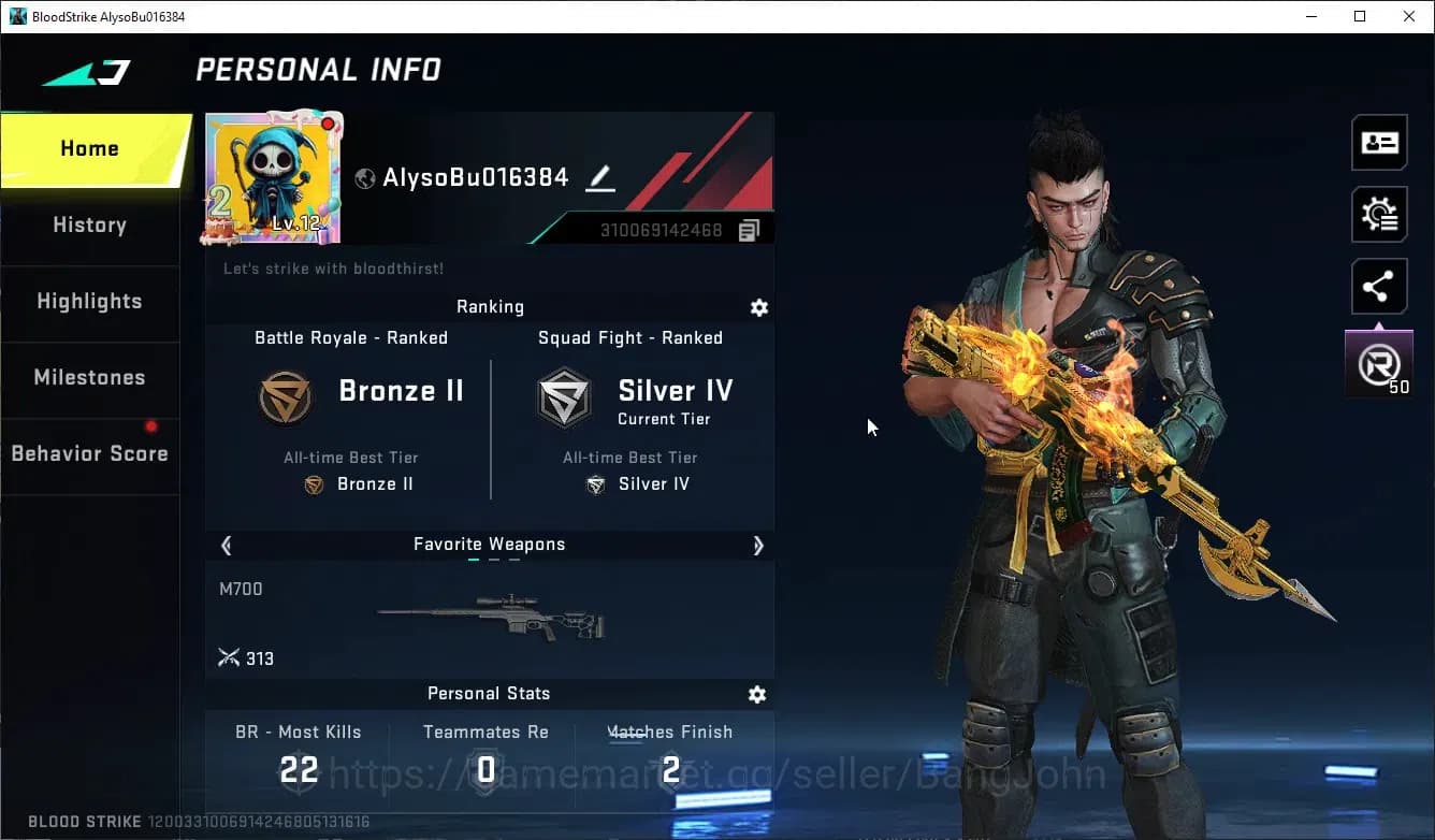 Blood Strike Accounts ASIA|COLLAB,AK47,M700|LIMITED MELE,BUTFLY KNIF|EUL image 18