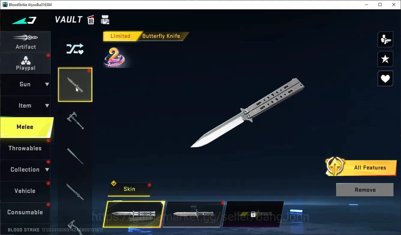 Blood Strike Accounts ASIA|COLLAB,AK47,M700|LIMITED MELE,BUTFLY KNIF|EUL image 2
