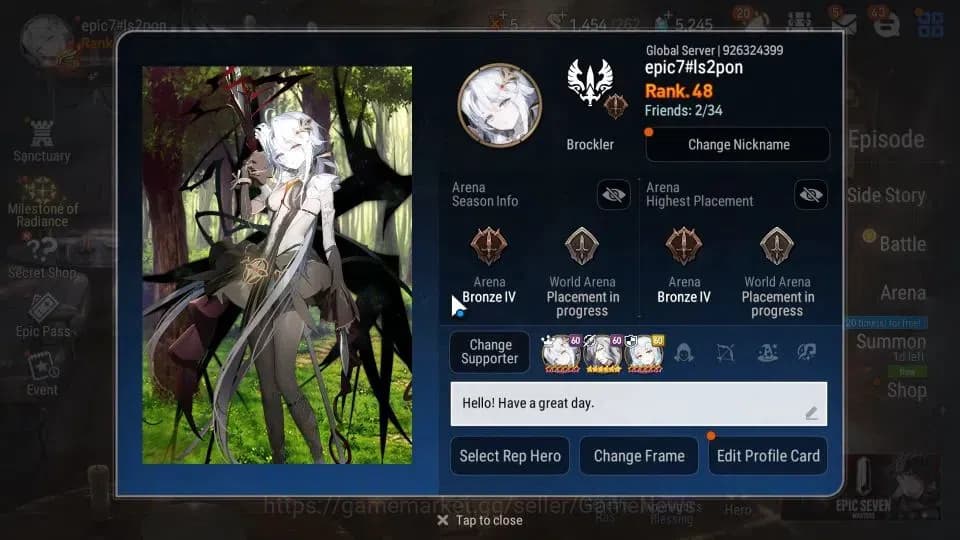 Epic Seven Accounts GLOBAL Unverif|6 ML(Salome,Bellian,BW Iseria,Har S image 2