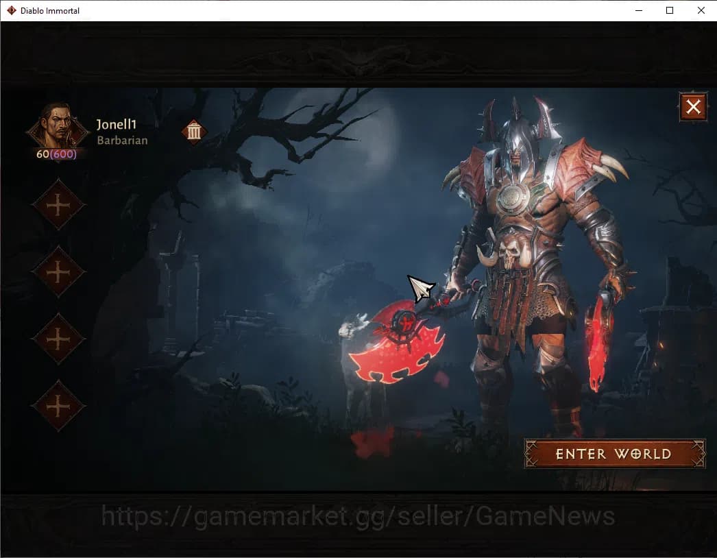 Diablo Immortal Accounts SEA - Izual|CS ON|Lv60(600)|Barbarian|CR 35k|Reso image 1