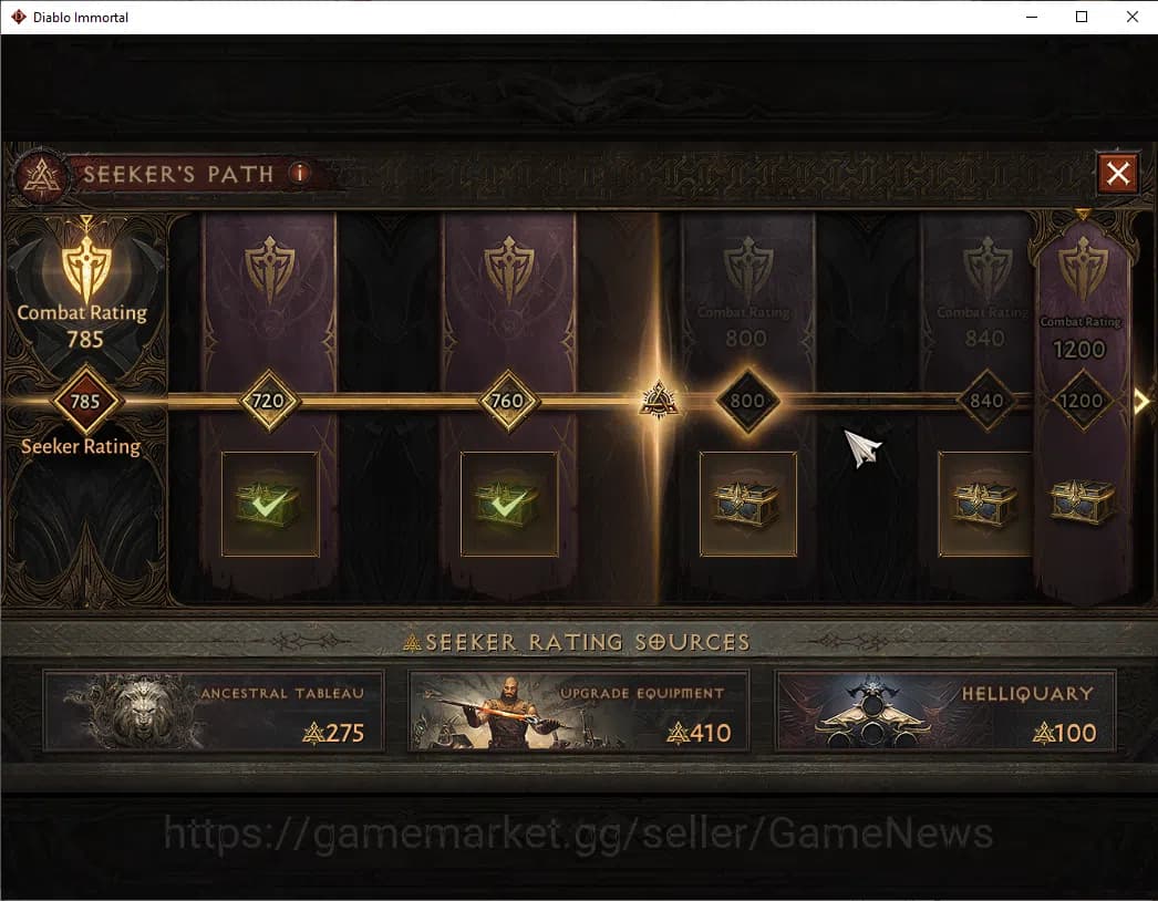 Diablo Immortal Accounts SEA - Izual|CS ON|Lv60(600)|Barbarian|CR 35k|Reso image 12