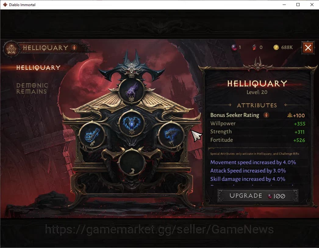 Diablo Immortal Accounts SEA - Izual|CS ON|Lv60(600)|Barbarian|CR 35k|Reso image 13