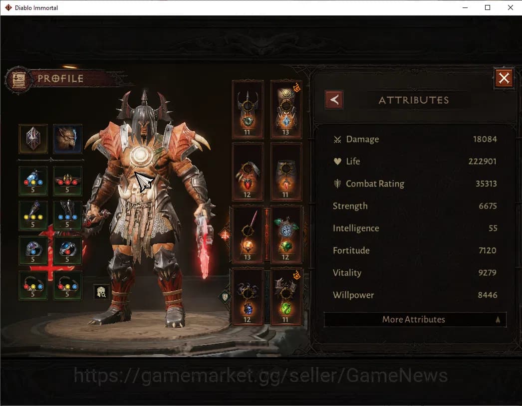 Diablo Immortal Accounts SEA - Izual|CS ON|Lv60(600)|Barbarian|CR 35k|Reso image 4