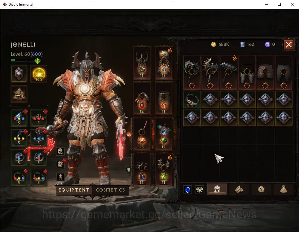 Diablo Immortal Accounts SEA - Izual|CS ON|Lv60(600)|Barbarian|CR 35k|Reso image 5