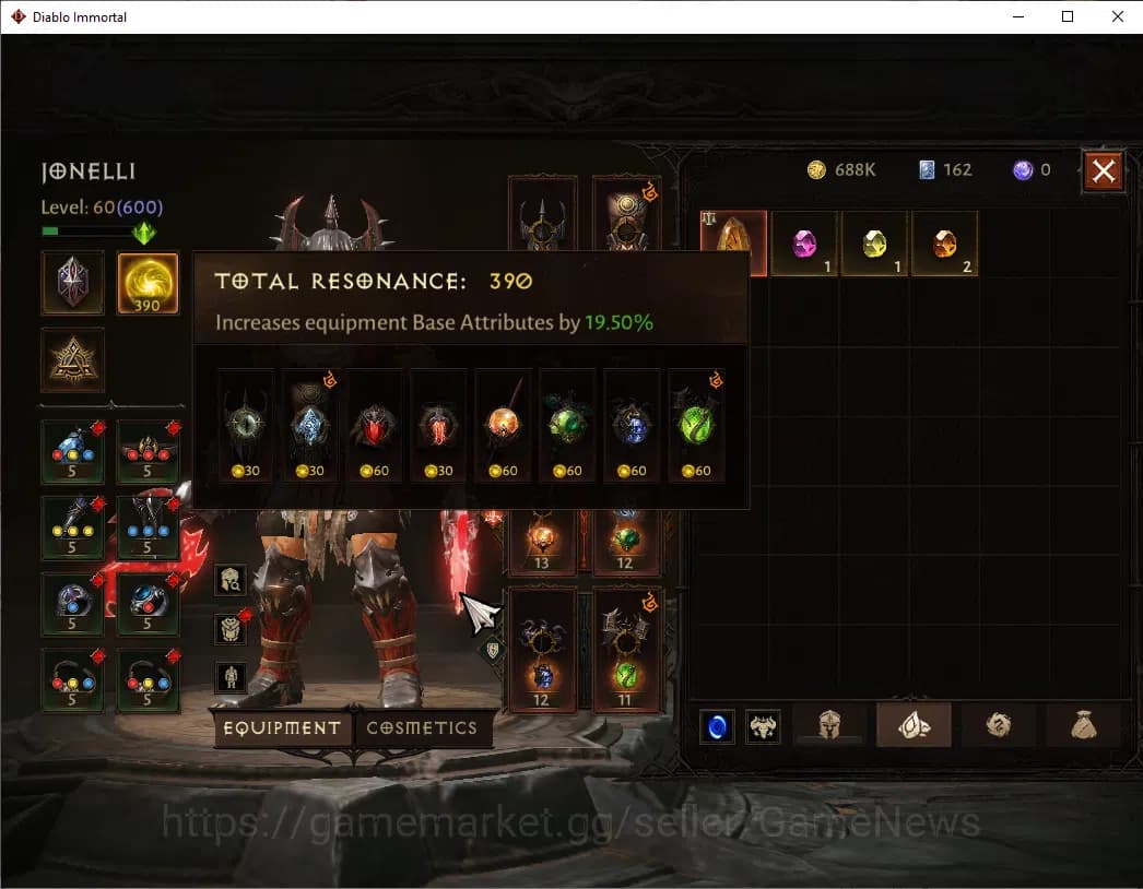 Diablo Immortal Accounts SEA - Izual|CS ON|Lv60(600)|Barbarian|CR 35k|Reso image 6