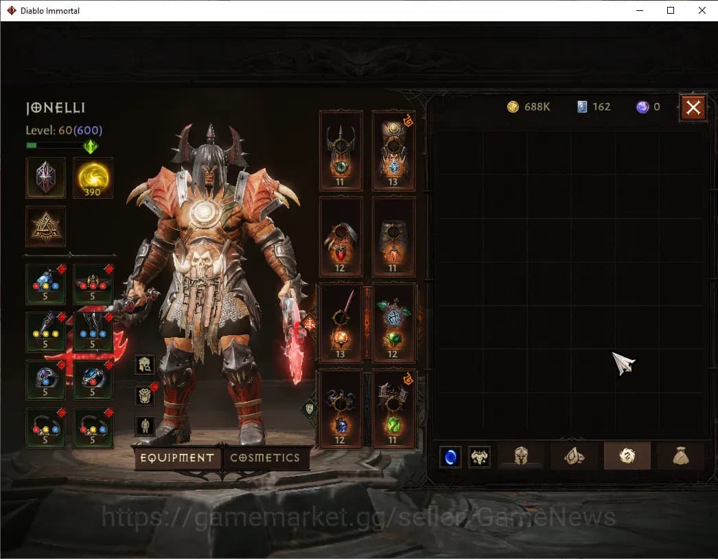 Diablo Immortal Accounts SEA - Izual|CS ON|Lv60(600)|Barbarian|CR 35k|Reso image 7
