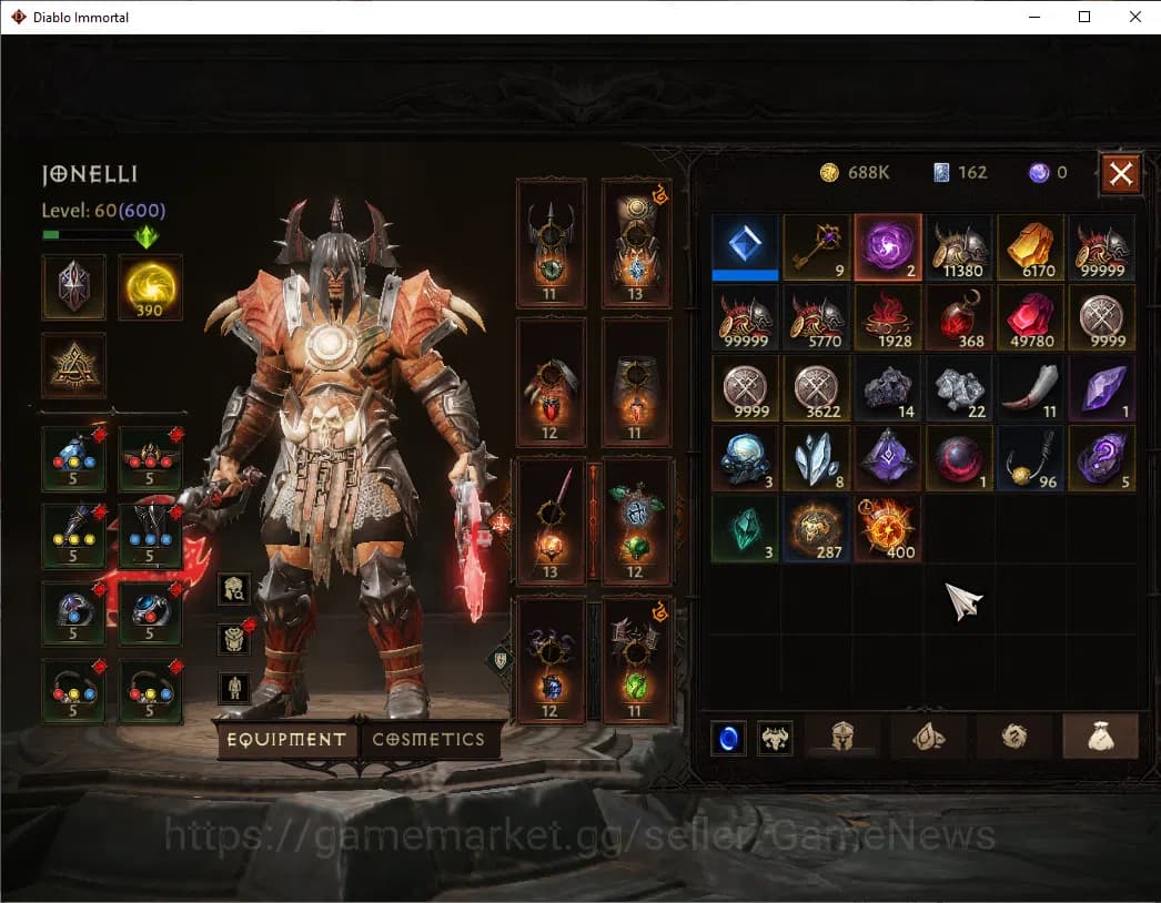 Diablo Immortal Accounts SEA - Izual|CS ON|Lv60(600)|Barbarian|CR 35k|Reso image 8