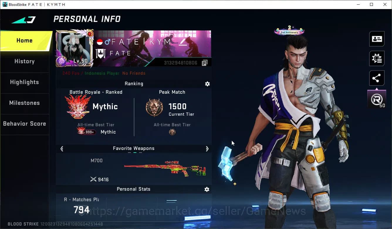 Blood Strike Accounts ASIA|MELE AXE-Crystal+Collab 7DS(QBZ95,Kar98k),AOT image 2