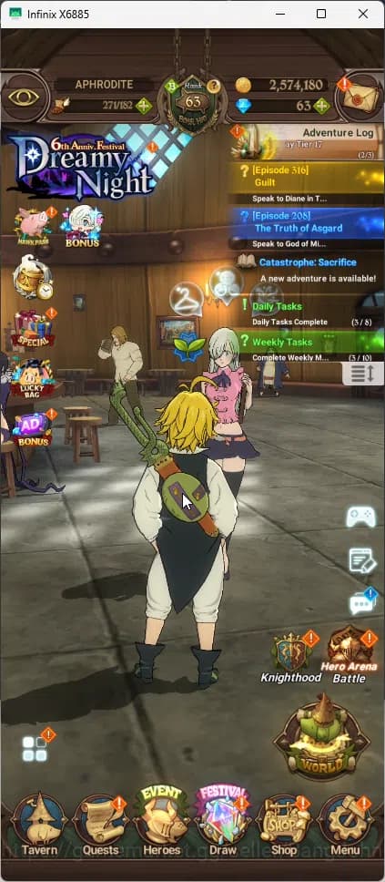 The Seven Deadly Sins: Grand Cross Accounts Global | 3.2M CC |1 LR | Salos, Merlin Esca, Chaos image 1