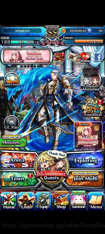 Grand Summoners Accounts Global|Rank 123|23 Ascend|RoyTW,EmiyaTW,Summer (Mi image 1