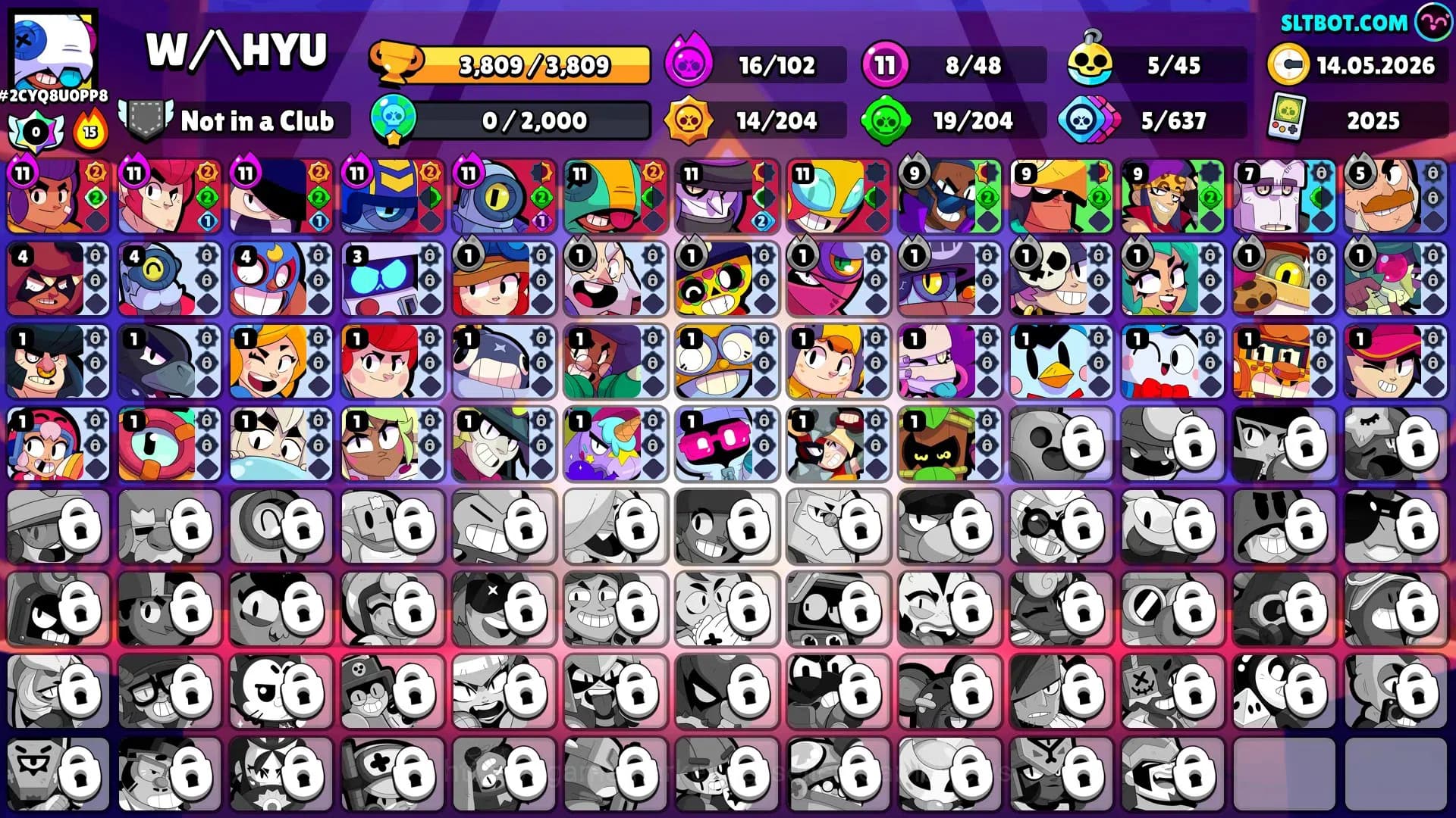 Brawl Stars Accounts 3809 Trophy|48 Brawlers 8 Max Lvl [Mortis,Leon,Max image 1