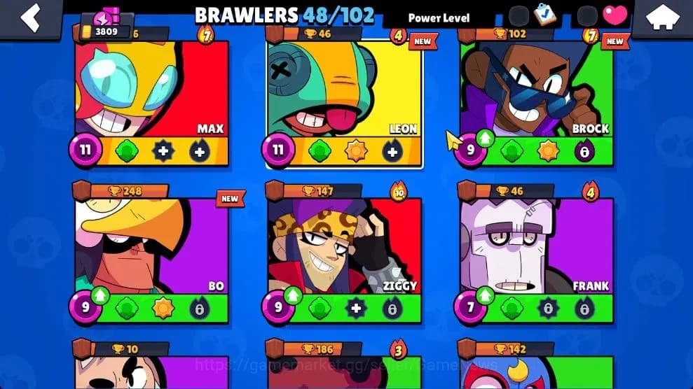 Brawl Stars Accounts 3809 Trophy|48 Brawlers 8 Max Lvl [Mortis,Leon,Max image 6