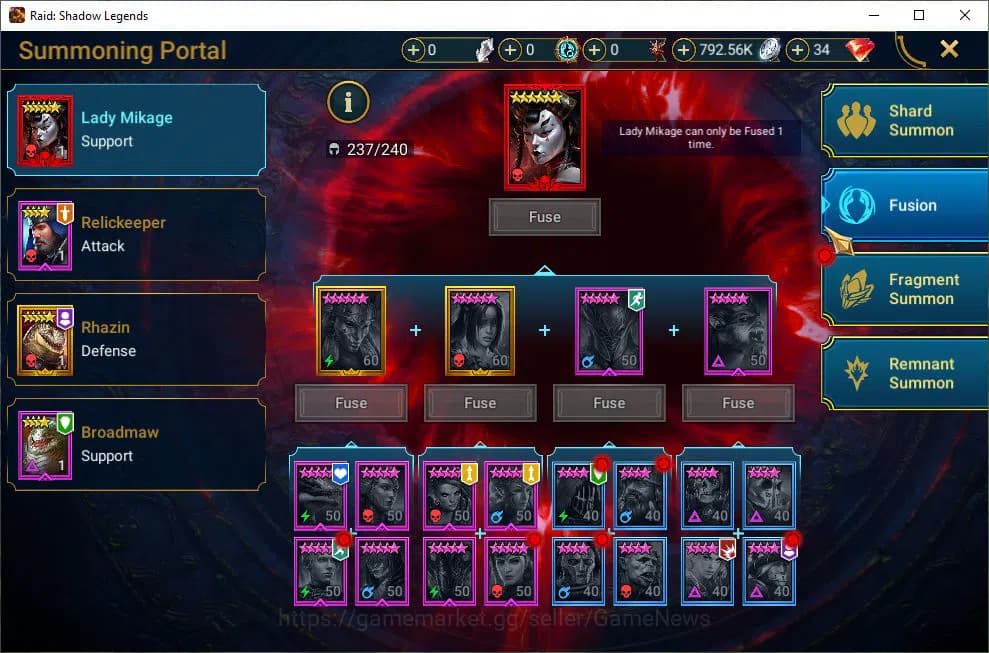 Raid: Shadow Legends Accounts Lv47 1,4M Power|1 Mythic(Androc)|31 Legend(Ninja,A image 12