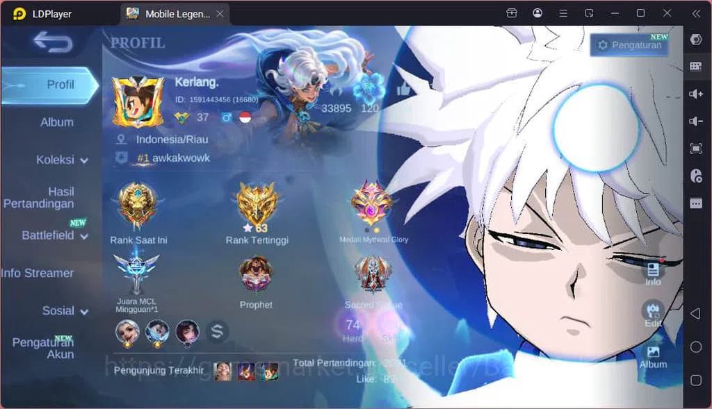 Mobile Legends: Bang Bang Accounts GLOBAL|Hero 74|Skin 150|HxH Harith+Julian,Prime Gr image 1