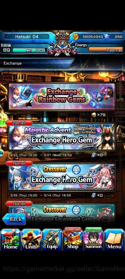 Grand Summoners Accounts Global|Rank 89|258 CC+7 RGB|15 Ascend+6 TW|[Friere image 13