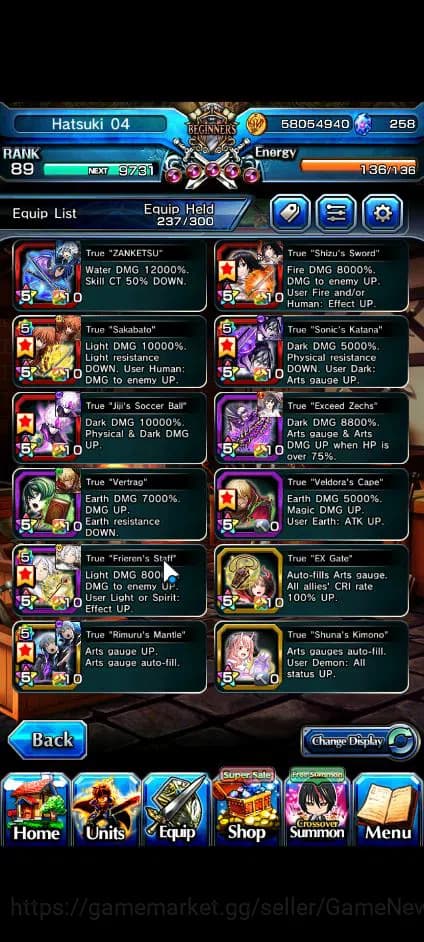Grand Summoners Accounts Global|Rank 89|258 CC+7 RGB|15 Ascend+6 TW|[Friere image 15