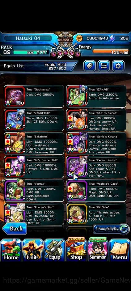 Grand Summoners Accounts Global|Rank 89|258 CC+7 RGB|15 Ascend+6 TW|[Friere image 16