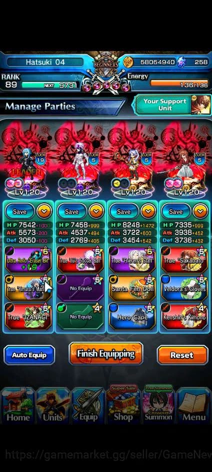 Grand Summoners Accounts Global|Rank 89|258 CC+7 RGB|15 Ascend+6 TW|[Friere image 19