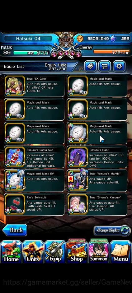 Grand Summoners Accounts Global|Rank 89|258 CC+7 RGB|15 Ascend+6 TW|[Friere image 2