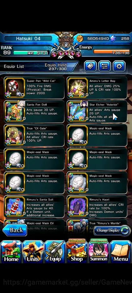 Grand Summoners Accounts Global|Rank 89|258 CC+7 RGB|15 Ascend+6 TW|[Friere image 3