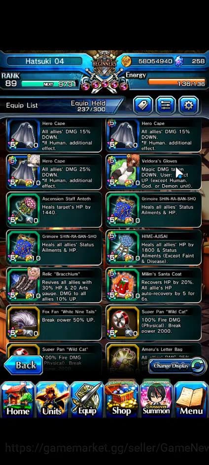 Grand Summoners Accounts Global|Rank 89|258 CC+7 RGB|15 Ascend+6 TW|[Friere image 4