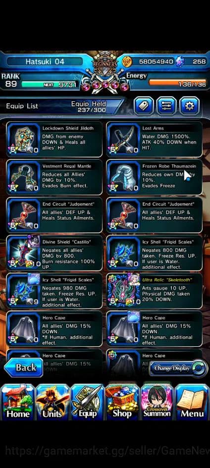 Grand Summoners Accounts Global|Rank 89|258 CC+7 RGB|15 Ascend+6 TW|[Friere image 5