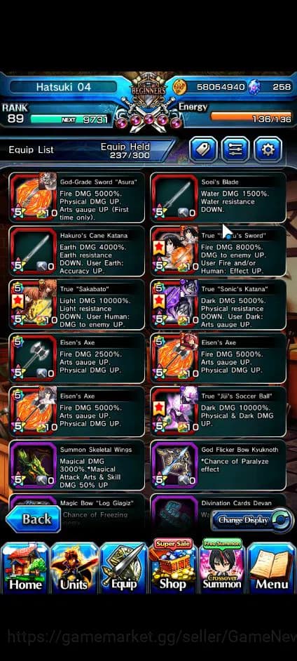 Grand Summoners Accounts Global|Rank 89|258 CC+7 RGB|15 Ascend+6 TW|[Friere image 8