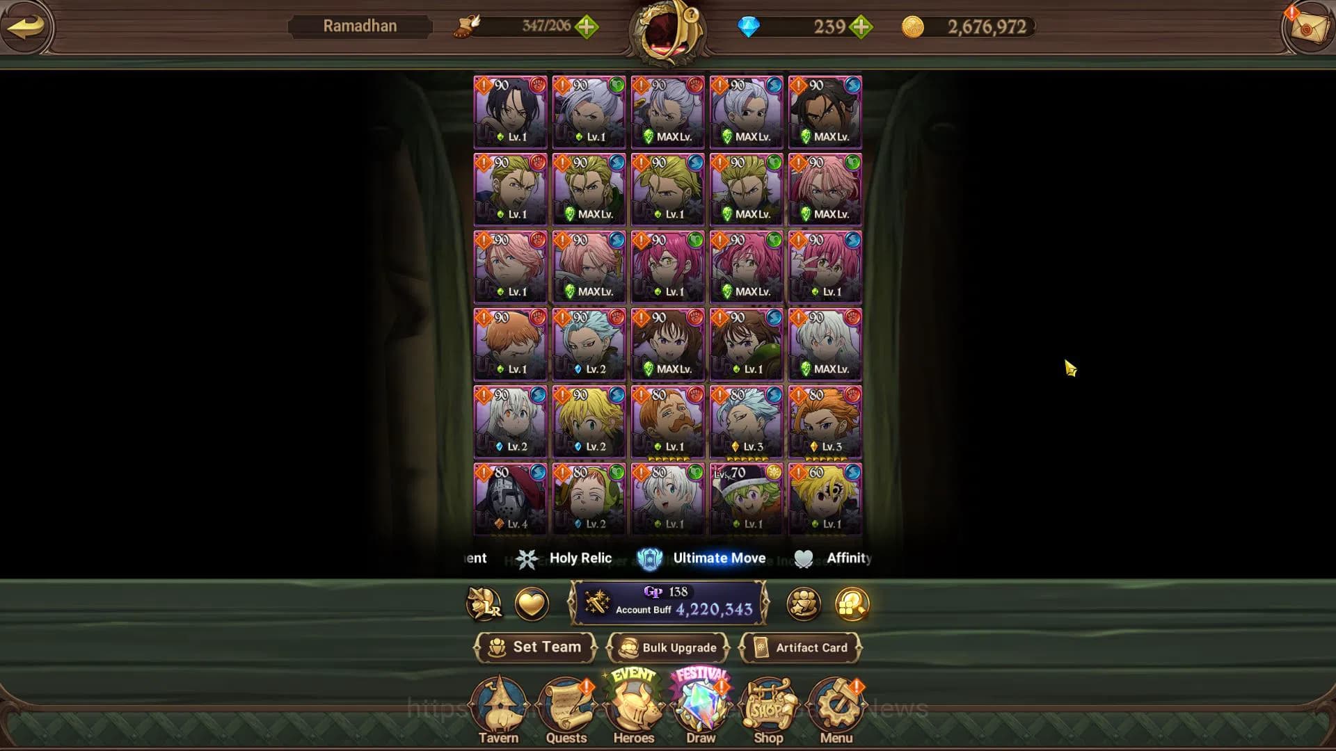 The Seven Deadly Sins: Grand Cross Accounts Asia|4,2M CC|57 LS+239 DM|1 LR+7 UR+Full Colab FF| image 10