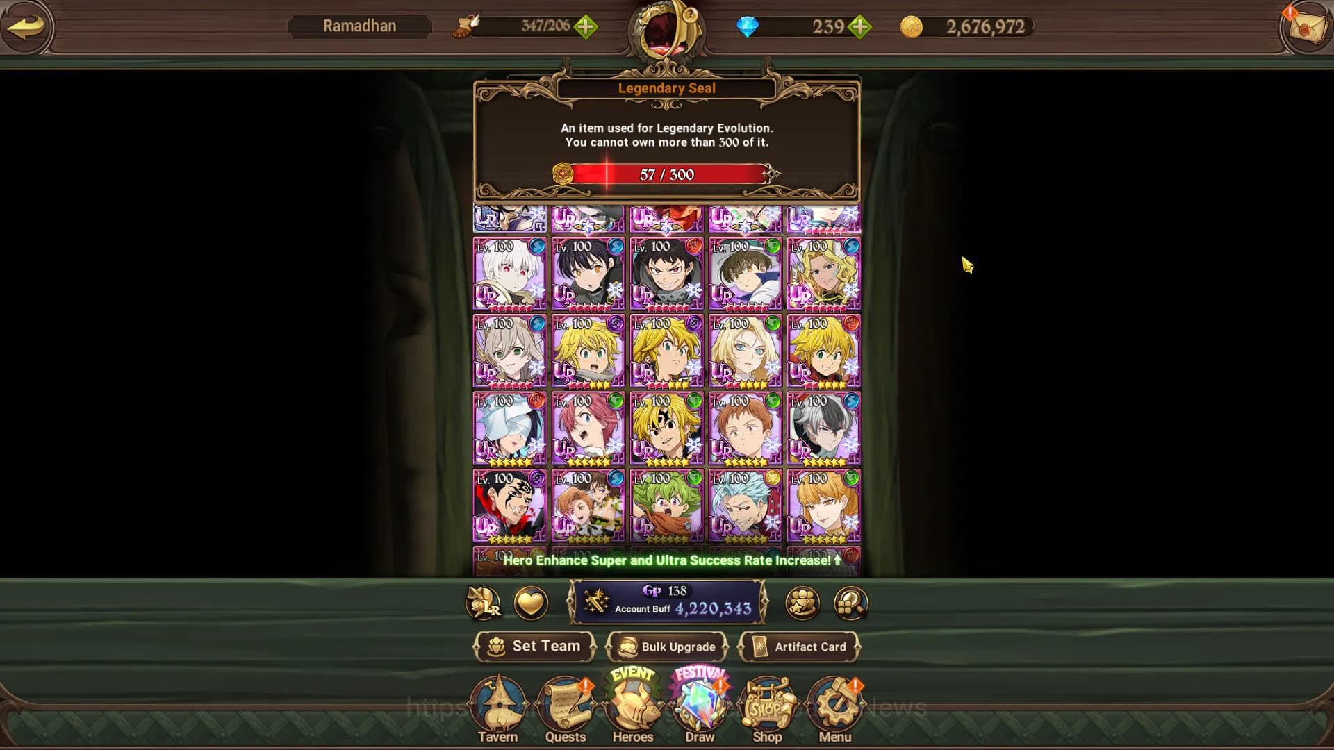 The Seven Deadly Sins: Grand Cross Accounts Asia|4,2M CC|57 LS+239 DM|1 LR+7 UR+Full Colab FF| image 4