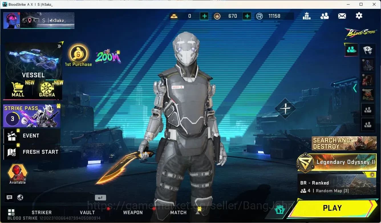 Blood Strike Accounts ASIA |ULTRA=KUKRI|LEGENDARY=M4A1,AK47 CEK SS BS636 image 2