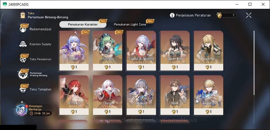 Honkai Star Rail Accounts ASIA|TL 4|Selector B5 ON+1 Golden Companion Spirit image 2