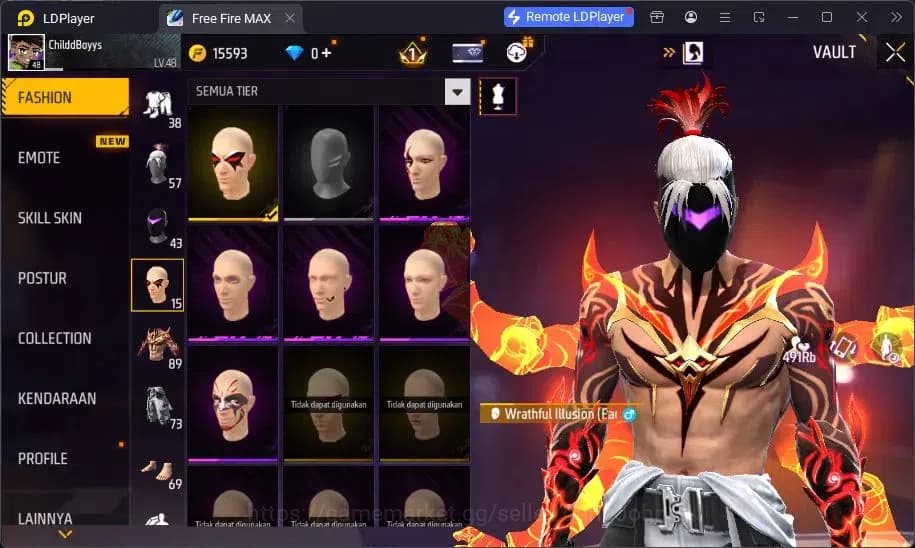 Free Fire Accounts Indonesia | Evo AN94 Evil Howler Lv7 | Kaki Nyeker image 13