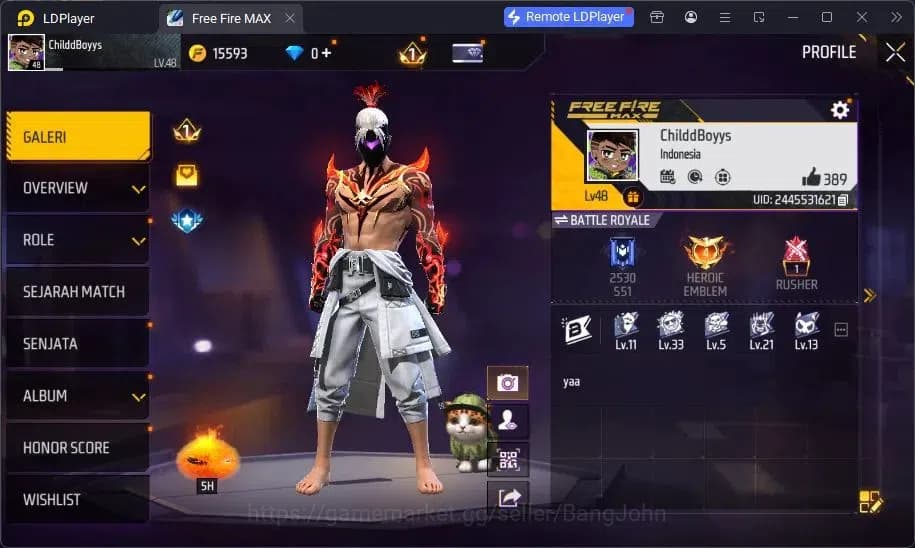 Free Fire Accounts Indonesia | Evo AN94 Evil Howler Lv7 | Kaki Nyeker image 20