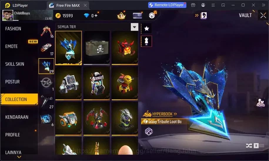 Free Fire Accounts Indonesia | Evo AN94 Evil Howler Lv7 | Kaki Nyeker image 6
