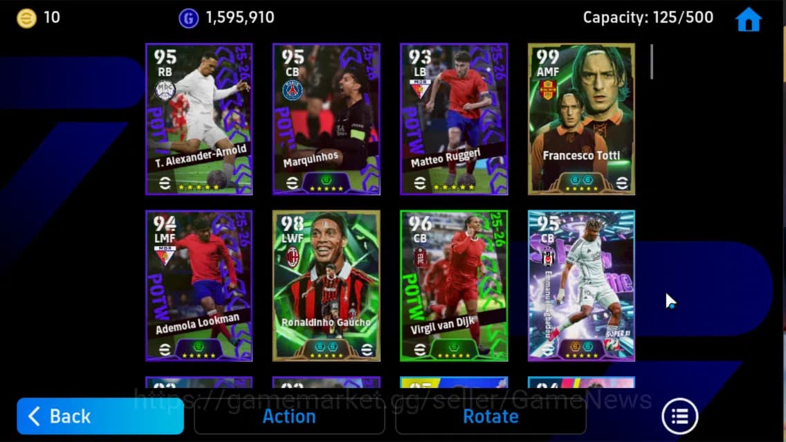 eFootball Accounts Mobile|PhenomFinish(FrancescoTotti),PhenomPass(Ron image 13