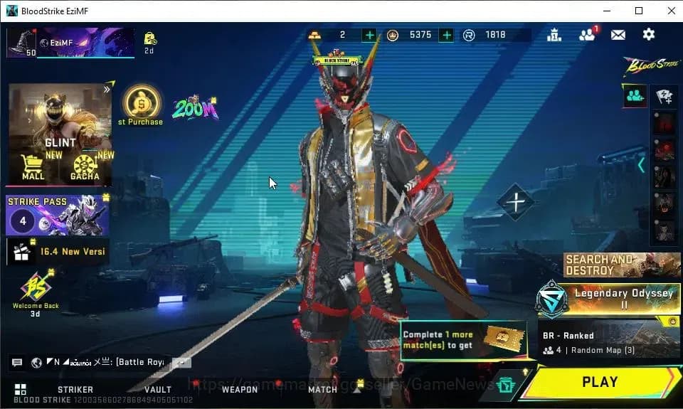 Blood Strike Accounts ASIA|16 ULTRA[JET,RAN,UMP45,QBZ95,FAL,SCAR,AK47,Or image 1