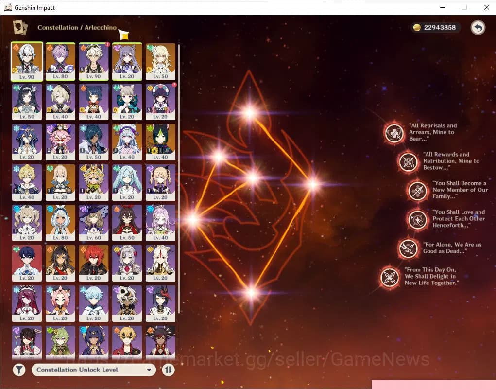 Genshin Impact Accounts ASIA|AR 55|3 Limited +4(*5Weapon)| (Arlecchino+C6 image 4