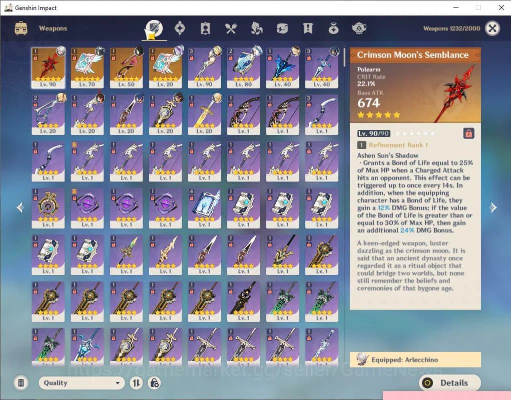 Genshin Impact Accounts ASIA|AR 55|3 Limited +4(*5Weapon)| (Arlecchino+C6 image 5