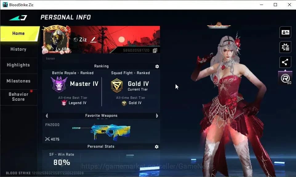 Blood Strike Accounts ASIA|ETERNAL Desert Eagle-Scorpius|Melee UL Talon image 2