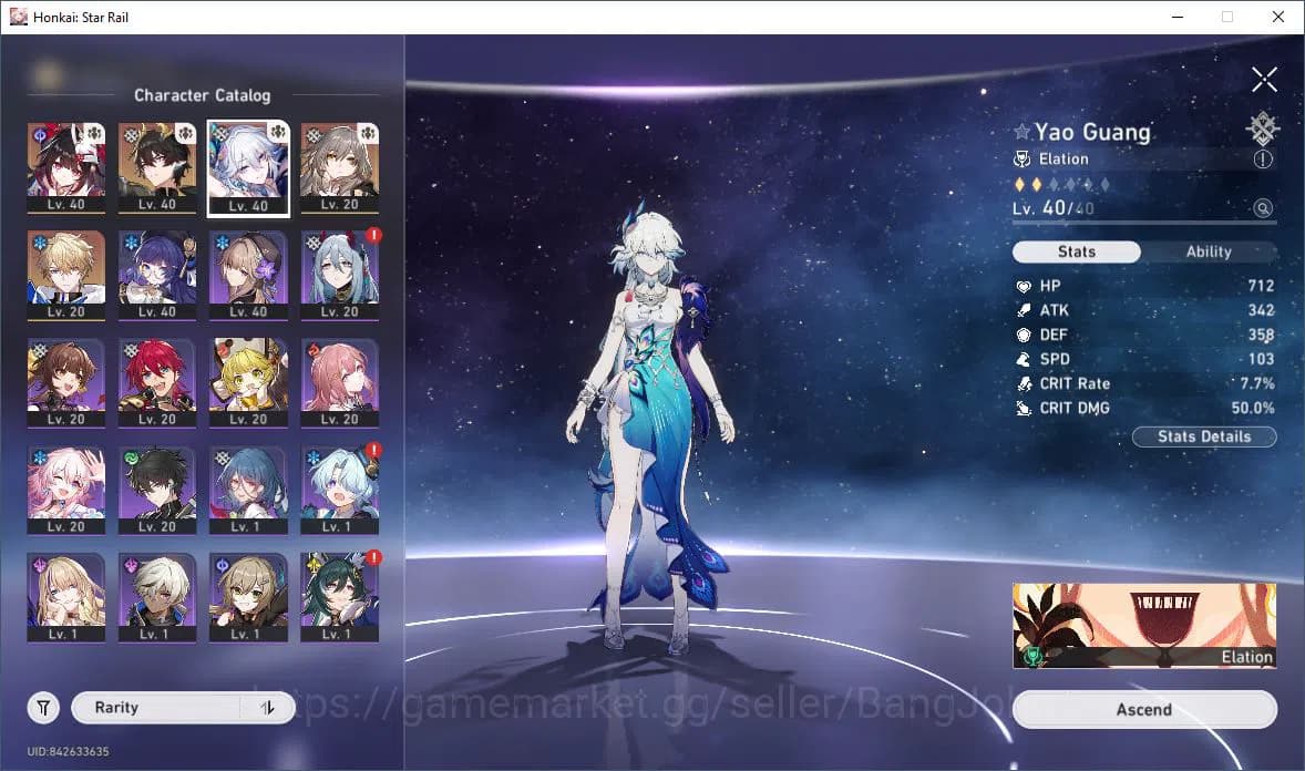 Honkai Star Rail Accounts Asia | TL26 | 3Limit Yao Guang, Dan Heng PT, Spark image 13