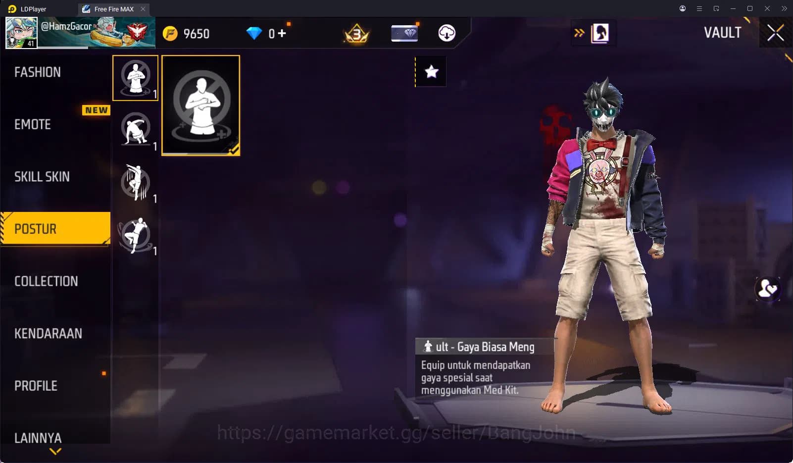 Free Fire Accounts Indonesia Vault 39 SG2 Hijau 1 Set Bundle Yuji Ita image 13